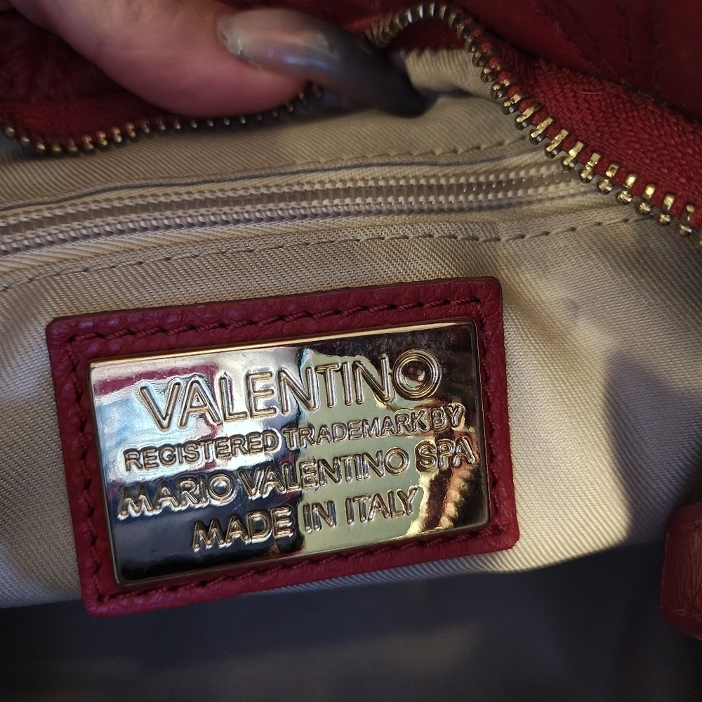 Valentino Vanille Red Quilted Chain Shoulder Bag - Picture 7 of 14